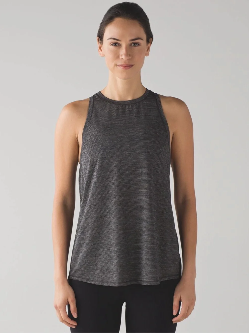Lululemon Hot Like Agni Singlet Tank Top Racerback Heathered Black Size 8